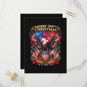 Merry 250th Christmas 1776 2026 Patriotic Eagle Invitation Postcard