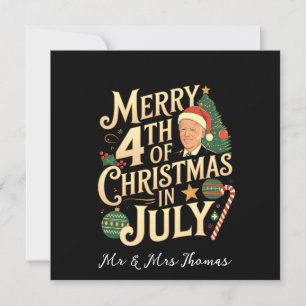 Merry 4th of Christmas in July Funny Biden Memes Invitation