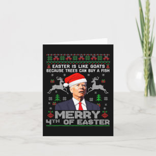 Merry 4th Of Easter Fun Biden Ugly Christmas  Men  Card