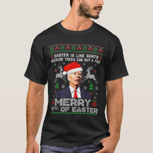 Merry 4th Of Easter Fun Biden Ugly Christmas Men T-Shirt