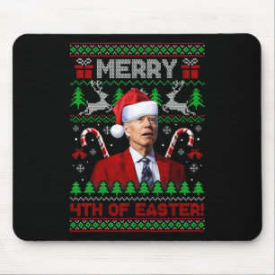 Merry 4th Of Easter Fun Joe Biden Christmas Ugly 2 Mouse Mat