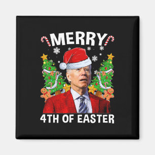 Merry 4th Of Easter Funny Biden Ugly Christmas Swe Magnet