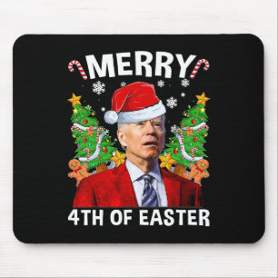 Merry 4th Of Easter Funny Biden Ugly Christmas Swe Mouse Mat