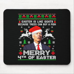 Merry 4th Of Easter Funny Biden Ugly Christmas Swe Mouse Mat