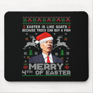 Merry 4th Of Easter Funny Biden Ugly Christmas Swe Mouse Mat