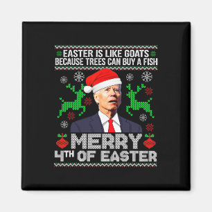 Merry 4th Of Easter Funny Christmas Ugly Sweater M Magnet