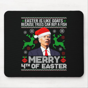 Merry 4th Of Easter Funny Christmas Ugly Sweater M Mouse Mat