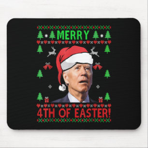 Merry 4th Of Easter Funny Joe Biden Christmas Mouse Mat