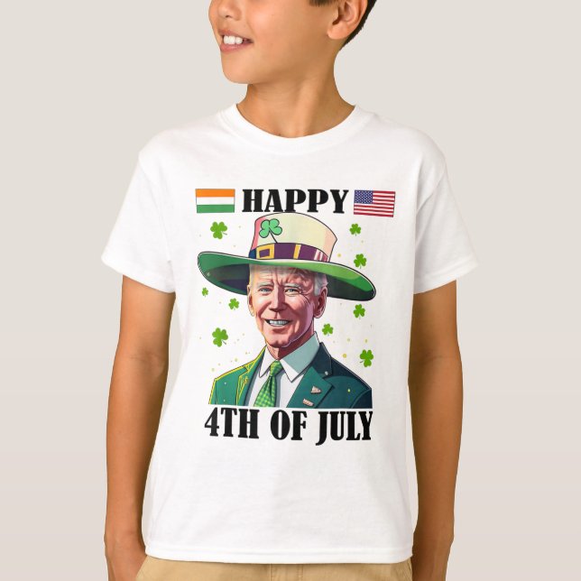 Merry 4th Of Easter Funny Joe Biden St Patricks Da T-Shirt (Front)