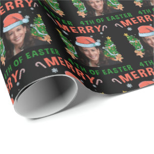 Merry 4th Of Easter Funny Kamala Harris Christmas Wrapping Paper