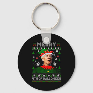 Merry 4th Of Halloween Joe Biden Christmas Ugly Sw Key Ring