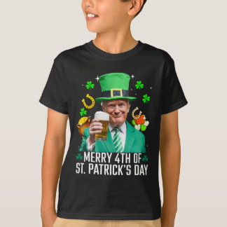 Merry 4th Of St Patrick's Day Funny Trump Leprecha T-Shirt