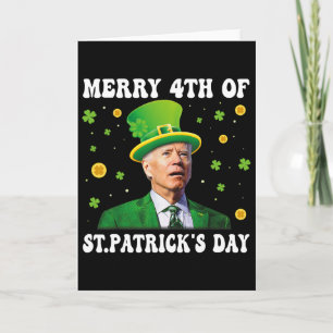 Merry 4th Of St Patricks Day Groovy Joe Biden Conf Card