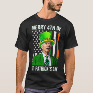 Merry 4th Of St Patrick's Day Joe Biden Leprechaun T-Shirt
