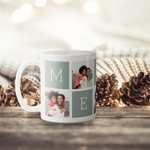 MERRY 5 Photo Collage Christmas Holiday Coffee Mug
