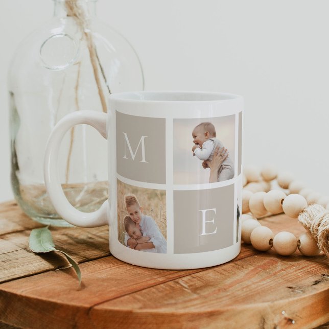 MERRY 5 Photo Neutral Christmas Holiday Coffee Mug (Creator Uploaded)