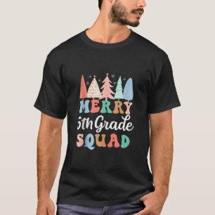 Merry 5th Grade Squad Teacher Fifth Grade Kid Chri T-Shirt