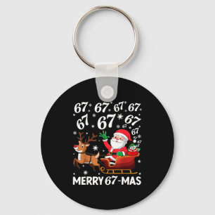 Merry 67-mas Funny Christmas Six Seven Holiday Hum Key Ring
