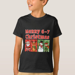 Merry 6 7 Six Seven Meme Christmas Women Men Kids T-Shirt