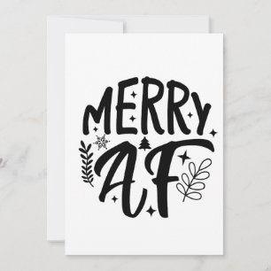 Merry Af Funny Christmas Snowflake Xmas  Announcement