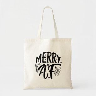 Merry Af Funny Christmas Snowflake Xmas  Tote Bag