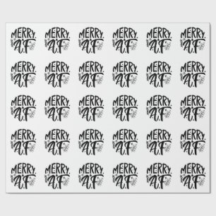 Merry Af Funny Christmas Snowflake Xmas  Wrapping Paper