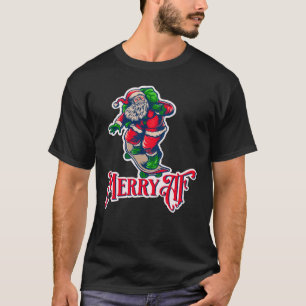 Merry AF Skateboarding Santa Classic T-Shirt