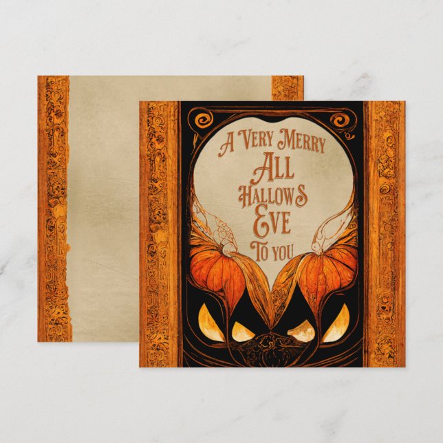 Merry All Hallows Eve | Vintage Halloween Card (Front/Back)