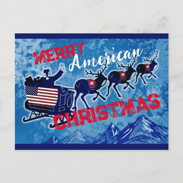 Merry American Christmas postcard (Front)