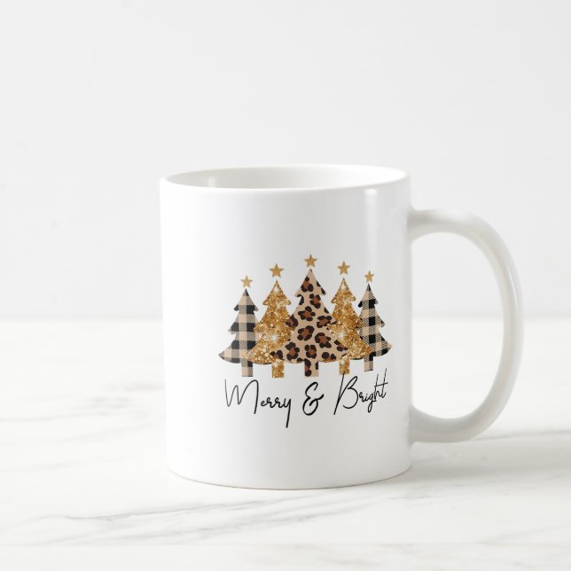 Merry &amp; Bright Leopard Christmas Tree For Wome Coffee Mug (Right)