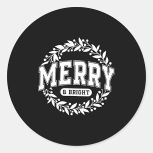 Merry & Bright Moody & Uptight Matching Co Classic Round Sticker