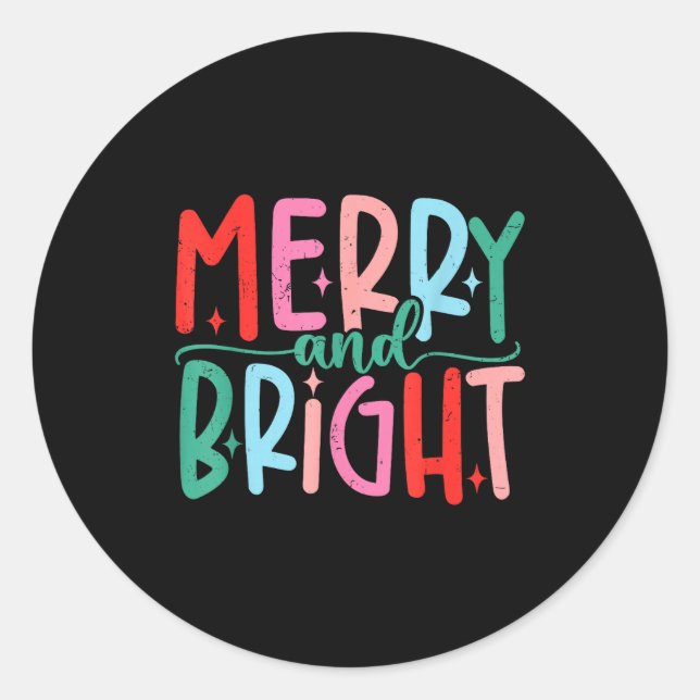 Merry &amp; Bright Moody &amp; Uptight Matching Co Classic Round Sticker (Front)
