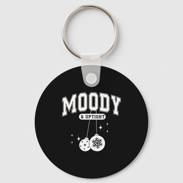 Merry &amp; Bright Moody &amp; Uptight Matching Co Key Ring (Front)