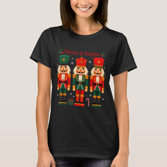 Merry &amp; Bright Nutcracker Christmas Ballet Dan T-Shirt (Front)
