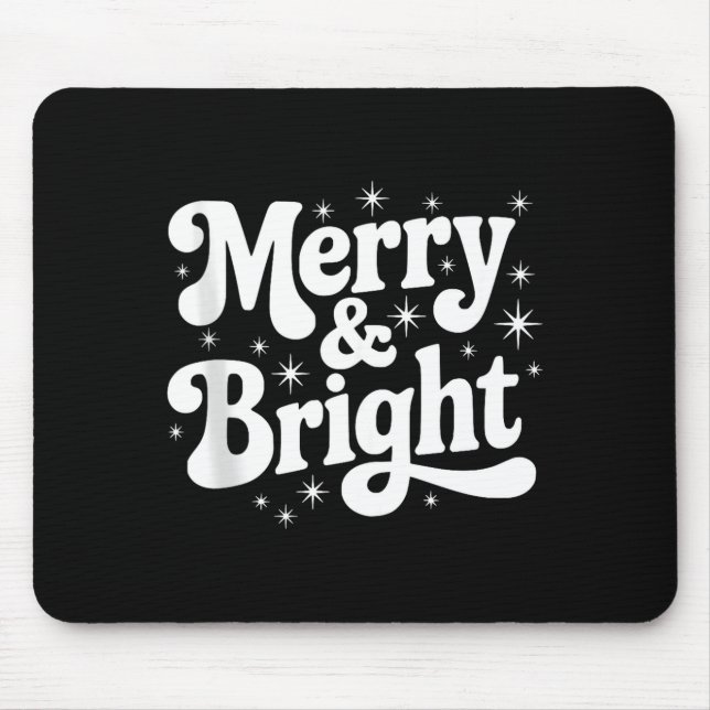 Merry &amp; Bright Retro Christmas Groovy Holiday  Mouse Mat (Front)