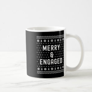 Merry & Engaged Christmas Engagement Announcem Coffee Mug