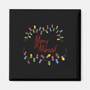 Merry & Married First Christmas Matching Coupl Magnet