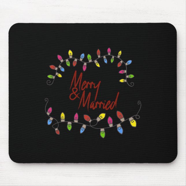Merry &amp; Married First Christmas Matching Coupl Mouse Mat (Front)