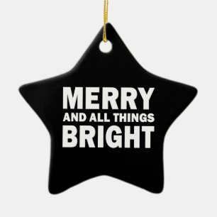Merry and All Things Bright Modern Black Star Ceramic Tree Decoration