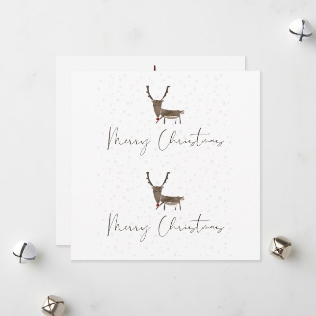 Merry and blessed Christmas watercolor Christmas H Holiday Card (Front/Back In Situ)