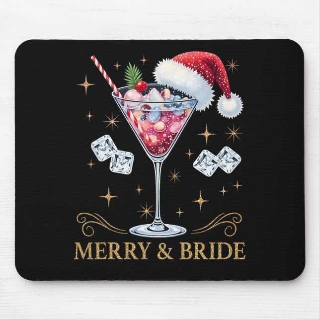Merry And Bride Bachelorette Party Tail Drink Chri Mouse Mat (Front)