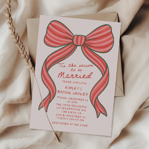 Merry and Bride Hand Drawn Christmas Bridal Shower Invitation