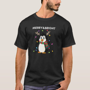 Merry and Brigh Merry and Bright Christmas Penguin T-Shirt