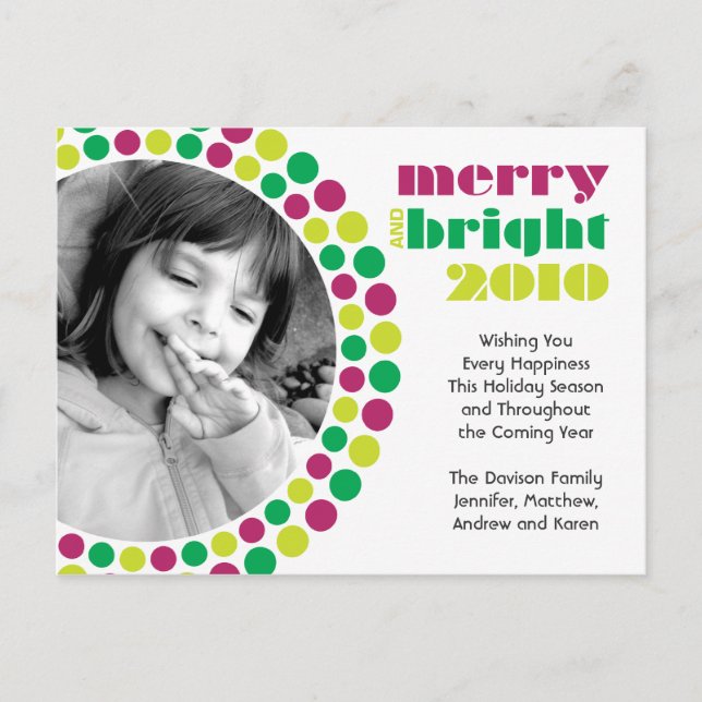 Merry and Bright 2010 Holiday Photo Postcard (Front)