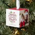 Merry and Bright 3 Photo Christmas Ornament