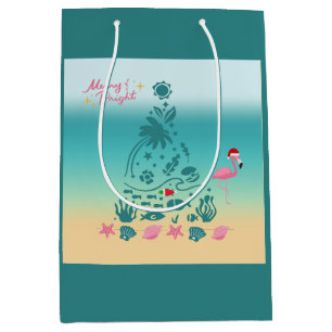 Merry And Bright Beach Christmas Medium Gift Bag