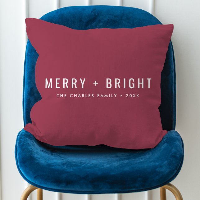 Merry and Bright | Berry Vintage Rose Christmas Cushion (Creator Uploaded)