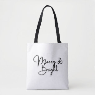 Merry and Bright Black Amsterdam Four Minimalist T Tote Bag