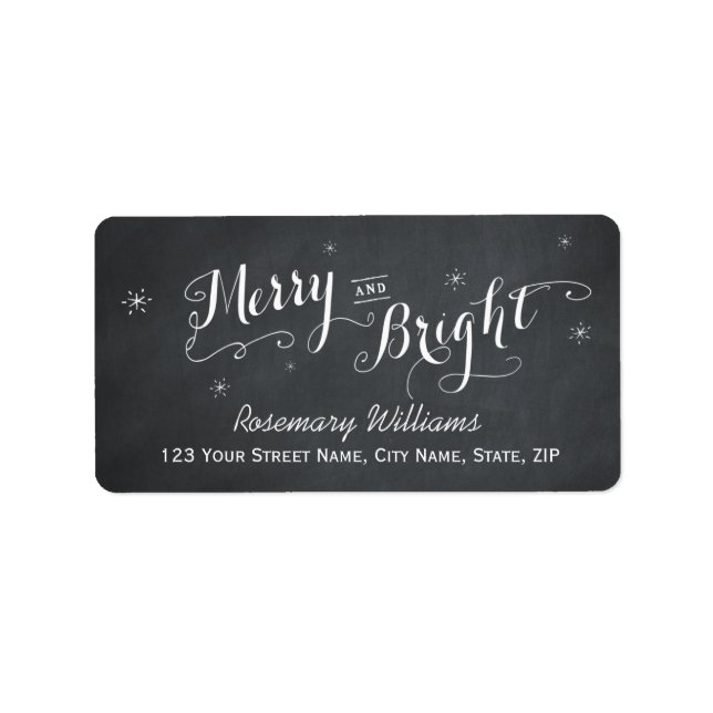 Merry and Bright - Chalkboard Address Labels (Front)