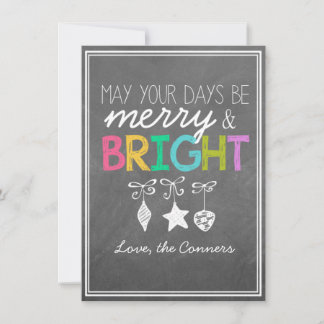 Merry and Bright Chalkboard Greeting Card